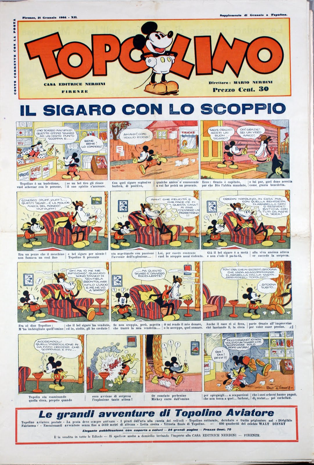 90 ANNI FA LA PRIMA STORIA DI TOPOLINO IN ITALIA