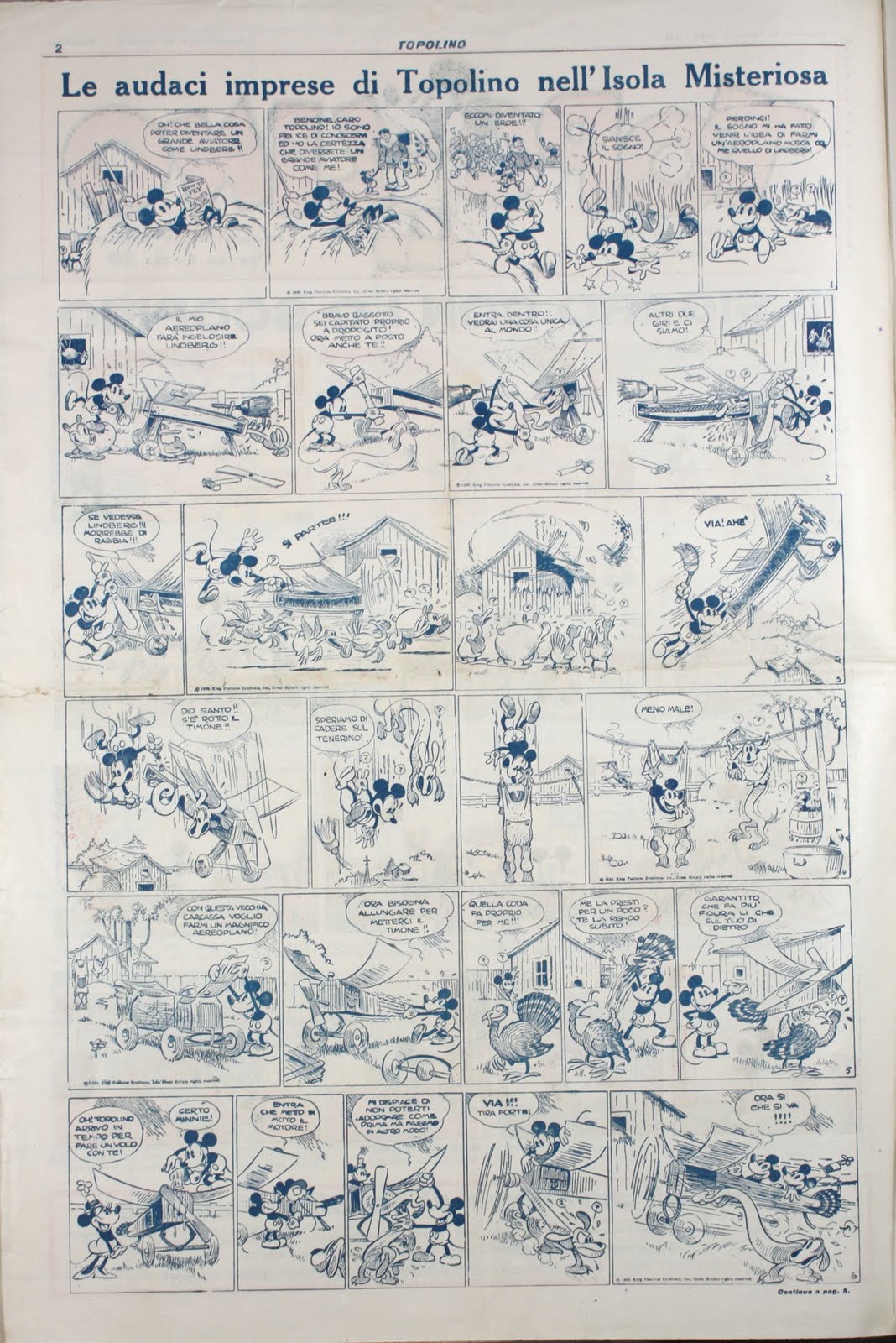90 ANNI FA LA PRIMA STORIA DI TOPOLINO IN ITALIA